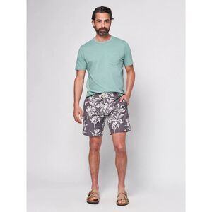 FAHERTY Swimwear Mens Size 40 Gray Cream Ash Floral Board Short Swim Shorts $98